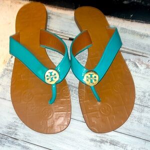 Tory Burch turquoise, thong sandal